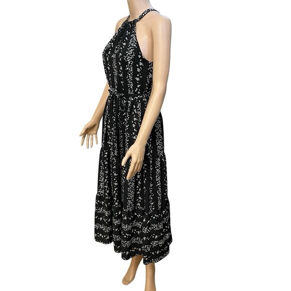 BCBGeneration Floral Maxi Dress XS Halter Neck Tiered A-line Boho Casual Crepe - Picture 3 of 10